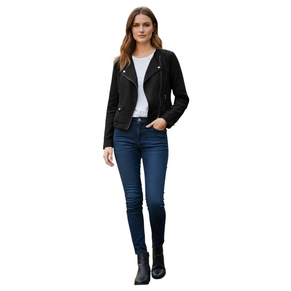 Bar III Jackets & Blazers - bar III Black Asymmetrical Zipper Moto Jacket‎ Blazer Style Size Small